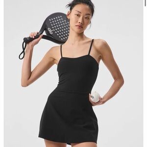 Alo Yoga Alosoft Courtside Tennis Dress Black Size S
